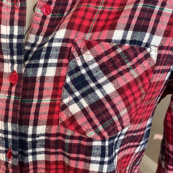 Justice red plaid top - Picture 3 of 10